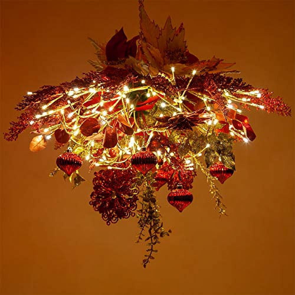 Wintergreen Lighting Starburst Lighted Branches, 24", Gold with 200 Warm White LED Twinkle Lights, Fully Shapeable, Plug-In