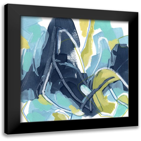 Vess, June Erica 12x12 Black Modern Framed Museum Art Print Titled - Blue Tangent I