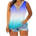 thumbnail image 2 of Plus Size Tank Tops for Women Plus Size Tunic for Women-Neck Blouse Lace Casual Loose Summer Sleeveless Tank Blue Xxxxl, 2 of 4