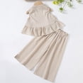 thumbnail image 5 of Umfun Toddler Girls 2 Piece Outfits, Gingham Ruffle Sleeveless Top + Wide Leg Pants Set, Cute Summer Wear, 5 of 9