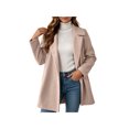 thumbnail image 6 of Zynoxe Womens Jackets With Buttons Classic Lapel Collar Winter Jackets for Women Loose Long Sleeve Mid‑Length Open Front Coat Versatile Solid Color Casual Outerwear Coat 2 Ways To Wear 2XL, 6 of 10