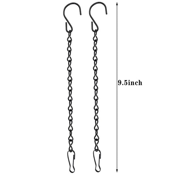Clearance Under $0.59! 2PCS Hanging Chain, 9.5in Metal Chain for Bird Feeders & Planters, Iron, for Outdoor & Garden Decor, (9.5in, Black)