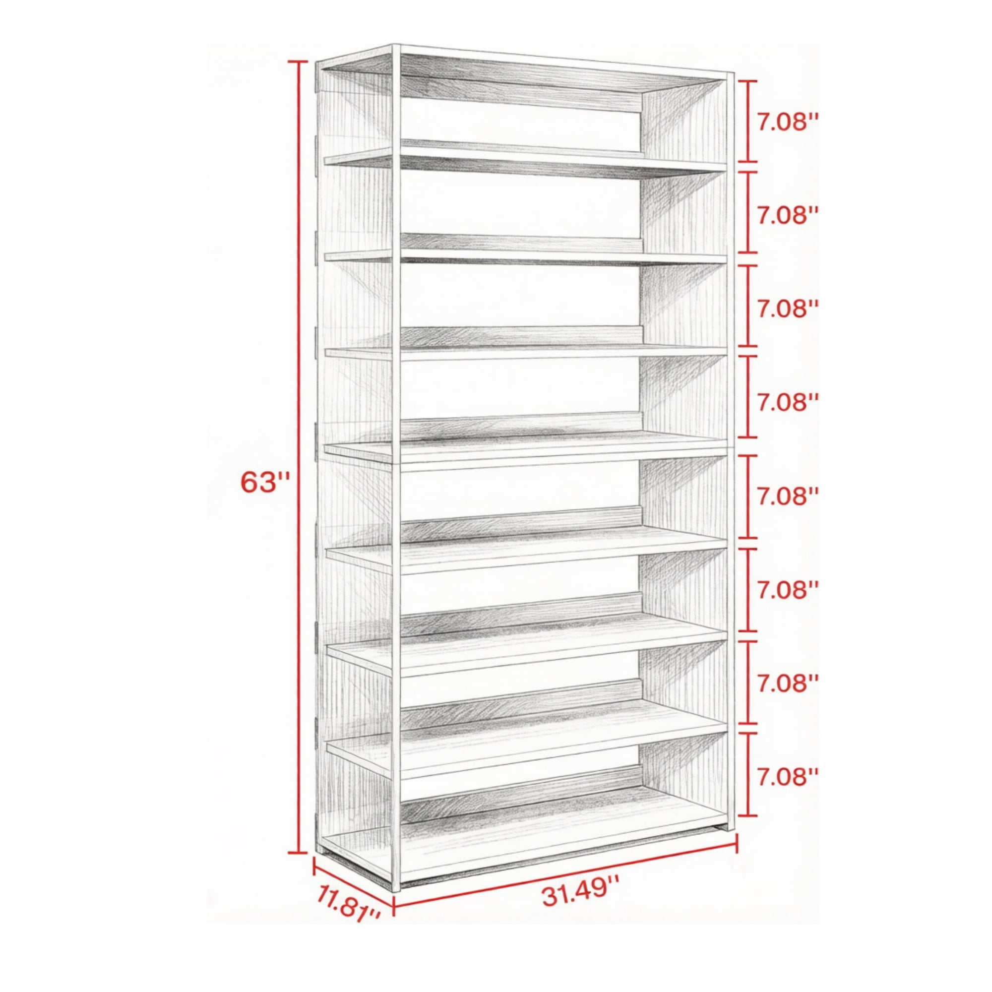 Bookshelf Storage Rack