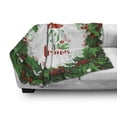 thumbnail image 3 of Christmas Soft Flannel Fleece Throw Blanket, Have a Happy Jolly Xmas Lettering Red Berries Framework Print, Cozy Plush for Indoor and Outdoor Use, 50" x 70", Green Red and White, by Ambesonne, 3 of 6