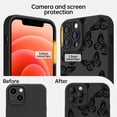 thumbnail image 3 of for iPhone 13 Pro Max Case with Screen Protector and Enhanced Camera Lens Cover - Floral Design for Women and Girls - Slim Fit Matte Flexible TPU Protective Phone Case - Little Butterfly, 3 of 9