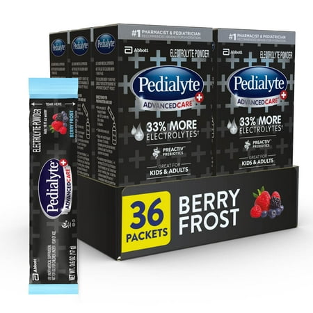 Pedialyte AdvancedCare Plus Berry Frost Powder  17g Packet (Count 36) [best before 08/01/25]