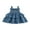 Blue, variant on Toddler Baby Girl Denim Dress Sleeveless Strap Ruched Princess Dresses Ruffle Layered Tutu Skirt