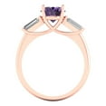 thumbnail image 4 of 2.5 ctw 3 Stone Anniversary Ring for Women | Oval Cut Simulated Alexandrite | Hyperallergenic Solid 14K Rose Gold, 4 of 5