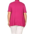 thumbnail image 4 of Moa Collection Women's Plus Size Short Sleeves Draped Open Front Casual Solid Cardigan, 4 of 5
