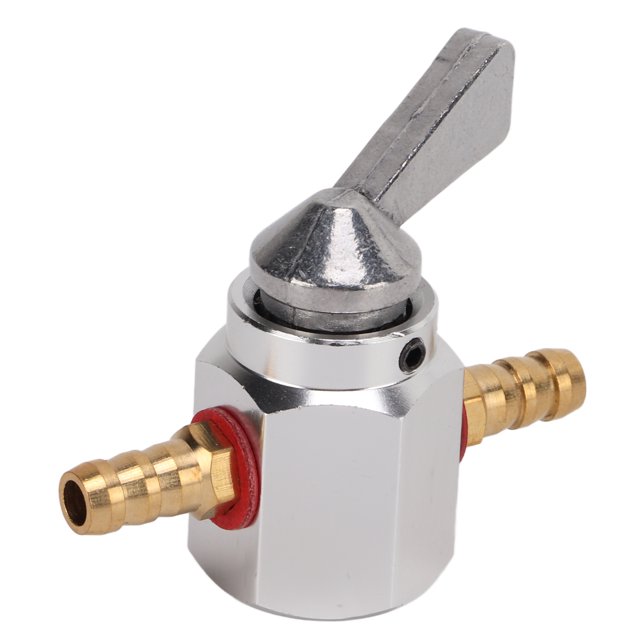 Interruptor de Combustible VOBOR, válvula de Cierre, Accesorio de aleación de Aluminio de Repuesto para Motocicleta Motocross, Interruptor de Combustible para Motocross(Plata)