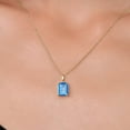 thumbnail image 3 of Gem Stone King 14K Yellow Gold Swiss Blue Topaz Pendant Necklace | 2.50 Cttw | Gemstone November Birthstone | Octagon 9X7MM | Gold Necklace for Women | With 18 inch Gold Chain, 3 of 6