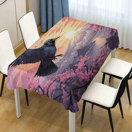 

Ryvnso Bird and Cherry Flower Rectangle Table Cloth Tablecover Dinning Tablecloth 60 x120