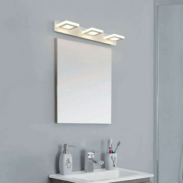 Lámpara de espejo, aplique de pared para baño, blanco frío, iluminación moderna para baño interior, lámpara negra, iluminación para baño