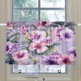 thumbnail image 4 of Ryvnso Hibiscus Flowers Half Curtains Sets Tier 2 Panels Short Curtain Rod Pocket 27"W x 24"L, 4 of 7