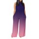 thumbnail image 2 of ICHUANYI Clearance Women Print Jumpsuit Pajamas Casual Buttons Pocket Sleeveless Wide Leg Long Pants(Purple, XL) ICHUANYI WER2023081117863, 2 of 5