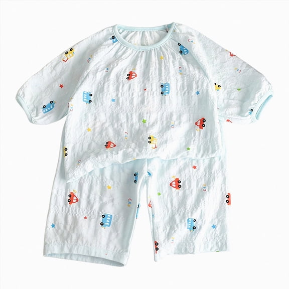Gubotare Girls Soft Pajamas Cute Pajamas for Girls Long Sleeve & Pants Pj Set Size 10-11 (Sky Blue,10-11 Years)