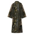 thumbnail image 6 of Cool Brown Wood Bark with Yellow Lichen Camo Texture Pattern Bathrobe Plush Bathrobe Cozy Unisex Winter Bathrobe Warm Water Absorbent, 6 of 9