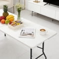 thumbnail image 4 of 6 Feet  Folding Table, Portable Half-Fold Design with Handles, Heavy Duty Plastic Top & Metal Frame, for Party, Dining, Wedding, Events, Picnic Indoor, Outdoor, Camping, Utility, Folding, 4 of 8