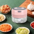 thumbnail image 1 of eléctrica pequeña para , procesador de alimentos, licuadora, picado de verduras y frutas Rosado BLESIY picador de ajo, 1 of 7