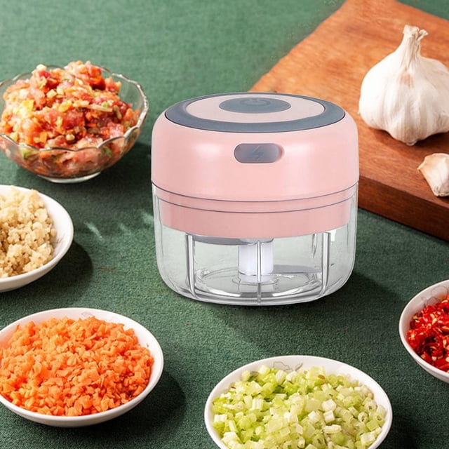 eléctrica pequeña para , procesador de alimentos, licuadora, picado de verduras y frutas Rosado BLESIY picador de ajo