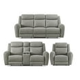 thumbnail image 3 of Roundhill Furniture Wesley 3-Piece Transitional Living Room Reclining Set, Sofa Loveseat and Recliner, Gray, 3 of 15