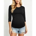 thumbnail image 2 of Women's 3/4 Sleeve Maternity Tops Shirts Ruched Maternity Clothes, 2 of 7