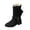 Black, variant on Lovzfmll Wide Calf Boots for Women, Plus Size Cowboy Riding Low Heel, Block Heel Round Toe Booties Belt Buckle Casual Black Boots
