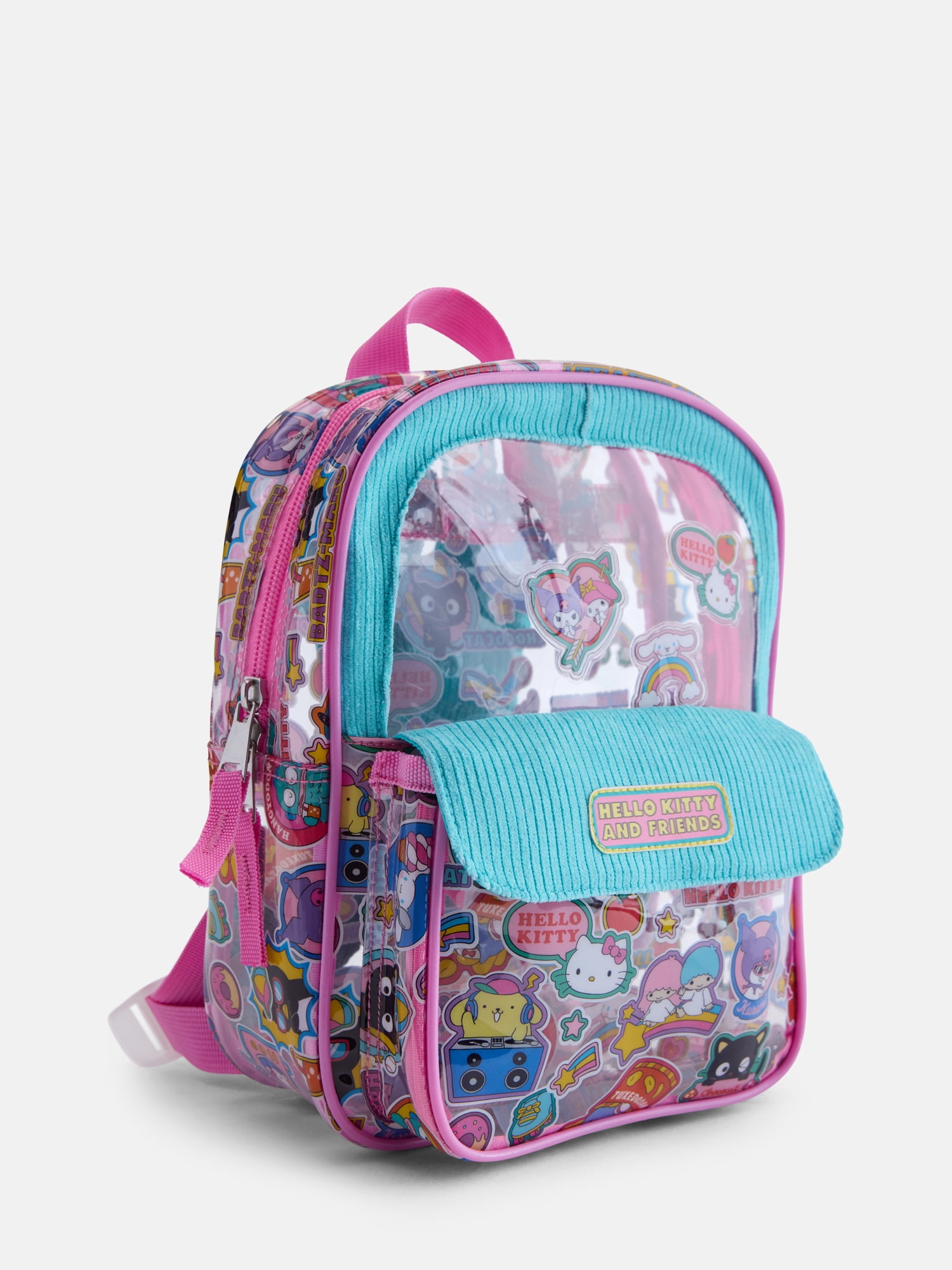 Hello Kitty and Friends Girls 10" Mini Clear Backpack, Teal