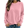 thumbnail image 3 of Womens Oversized Sweatshirts Pullover Round-Neck Casual Fall Clothes Casual Sweaters Tops Fleece Workout Winter Clothes, 3 of 6