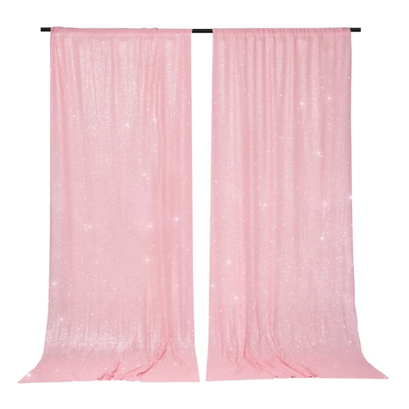 Telón de fondo con lentejuelas PartyDelight Pink, 2 paneles, 1,5 m x 3 m