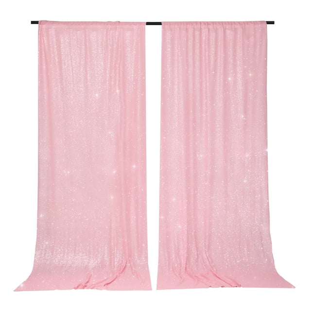 Telón de fondo con lentejuelas PartyDelight Pink, 2 paneles, 1,5 m x 3 m