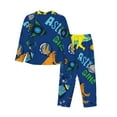 thumbnail image 2 of Bingfone Womens Pajama Sets Dinosaur In Space Print,Long Sleeve Loungewear Pajamas Set-Large, 2 of 9