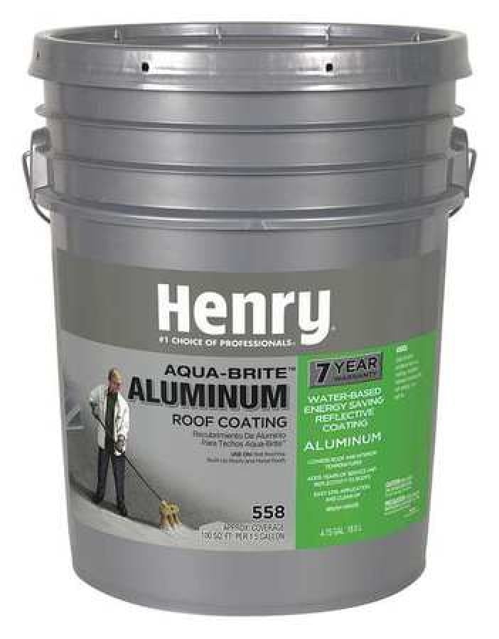 HENRY HE558018 Aluminum Roof Coating, 5 gal, Pail, Silver