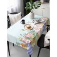 thumbnail image 2 of Cute Easter Bunny Rectangle Tablecloth, Eucalyptus Leaves Colorful Eggs Teal Waterproof & StainResistant Tablecloth, Washable Oil-proof Table Cover for Dining/Party/Wedding/Camping/Buffet 54x108 In, 2 of 9