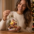 thumbnail image 6 of Glowing Christmas Story Ornament, Light-Up Mini Holiday Scene with Warm LED Light, Festive Keepsake Gift for Home Christmas Party Decoration(Santa Claus), 6 of 6