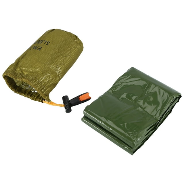 Sac de Couchage d'Urgence Sac Bivouac avec Sifflet Sac de Couchage de Survie en Plein Air Couverture Thermique pour Camping Randonnée