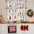 thumbnail image 6 of Christmas Trees Kitchen Curtains Red Doodle Holly Window Curtains Valance and Tier Set 36 Inch Rod Pocket Short Tier Curtain for Room Kitchen Decor, 6 of 6