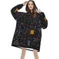 thumbnail image 4 of Math Formula Print Oversized Blanket Hoodie, Wearable Blanket Adult For Women Men And Teenager, Super Soft Warm Flannel Fluffy Hooded Blankets Sweatshirt With Big Pocket, 4 of 8