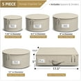 thumbnail image 4 of Sorbus Ensemble Robuste de Vaisselle en Porcelaine - Support à Coque Rigide pour Assiettes Rondes et Tasses - Ensemble de 5 Pcs, 12 Portions (Beige), 4 of 6
