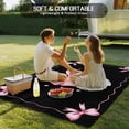 thumbnail image 4 of Valentine's Day Outdoor Rug for Patio/Deck/Porch, Non-Slip Large Area Rug 3 x 5 Ft, Pink Bowknot Ribbon on Black Mother's Day Indoor Outdoor Rugs Washable Area Rugs, Camping Rug Carpet Runner, 4 of 8