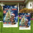thumbnail image 4 of Merry Christmas and Happy New Year Santa Rottweiler Holiday Xmas Winter 2025 Garden Flag 12x18in Double Sided Rottie Dog Lover Gifts Idea Outdoor Decor - 00024, 4 of 5