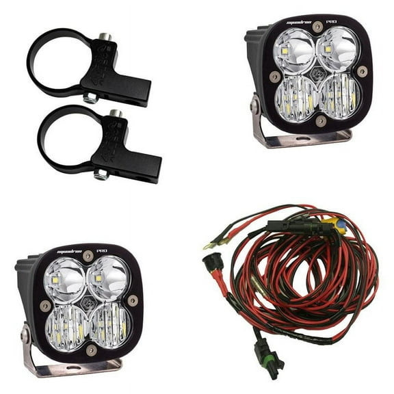 Baja Designs 49-7104 - Squadron Pro 3" 2x40W Square Driving/Combo Beam LED Lights Kit with Horizontal 1.75" Mounts