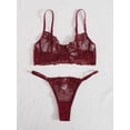 thumbnail image 2 of Burgundy Red Lingerie Set Mesh, 2 of 4