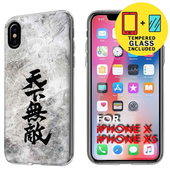 Clear TPU Phone Case for Apple iPhone XS,X,No Competition,Temper Glass Included,Combo
