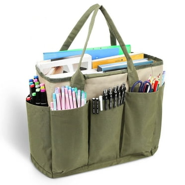Bevtee Art Supplies Storage Organizer, 19" Collapsible Desktop Craft Caddy, Fabric Storage Box with Handles