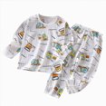 thumbnail image 5 of TOWED22 Boys Pajamas 2 Pieces Pajama Set for Boy Long PJs Soft & Cute for Kids Jmmies Clothes Fall Winter Sleepwear 6-12 Months 12-24 Months 2t 3t 4t 5t 6t 7t 8t 9t Children,White,1-2 Y, 5 of 5