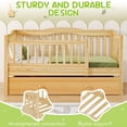 thumbnail image 4 of Zimtown Toddler Daybed, Kids Day Bed Frame with Storage Drawer, Children Sleeping Bedroom, Natural, 4 of 12