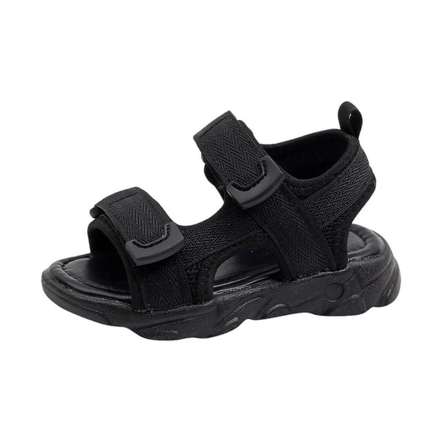 MIASHUI Sandales de Sport pour Garçons et Filles à Bout Ouvert avec Bride, Chaussures d'Eau d'Été pour la Plage, Noir, 4-5 Ans