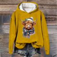 thumbnail image 2 of Oversized Christmas Hoodies for Women Highland Cattle Print Long Sleeve Hooded Sweatshirts Xmas Holiday Loose Casual Fall Winter Warm Pullover Tops, 2 of 3