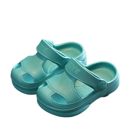 

Toddler Baby Kids Soft Bottom Non-Slip Slippers Sandals Solid Color Hole Sandals Summer Sandals